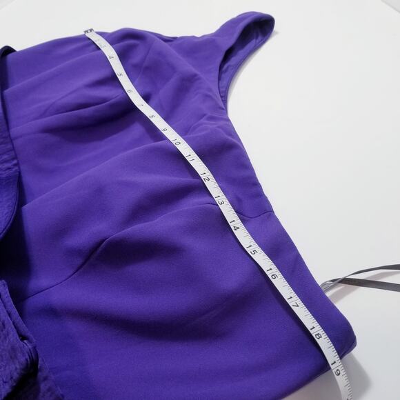 WHITE by Vera Wang Purple Regency Gown Dress One Shoulder Slit - Picture 6 of 11